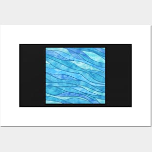 Blue Waves Ocean Abstract Posters and Art